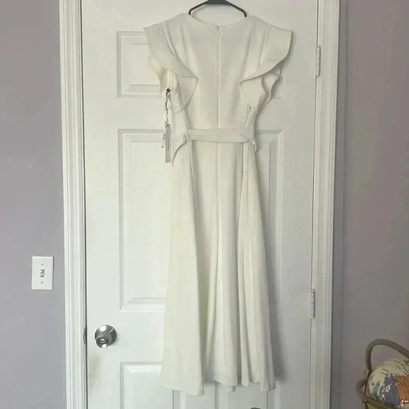 Calvin Klein Women's Flutter Sleeved A-line Dress with Self-Fabric Belt Size 10 - Picture 8 of 9